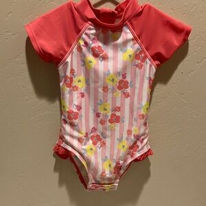 EUC Floatimini Girls 24 Month Pink and Coral Baby Swimsuit